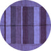 Round Abstract Blue Modern Rug, abs5201blu