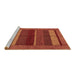 Sideview of Machine Washable Abstract Brown Modern Rug, wshabs5201brn