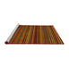 Sideview of Machine Washable Abstract Tomato Red Rug, wshabs5202