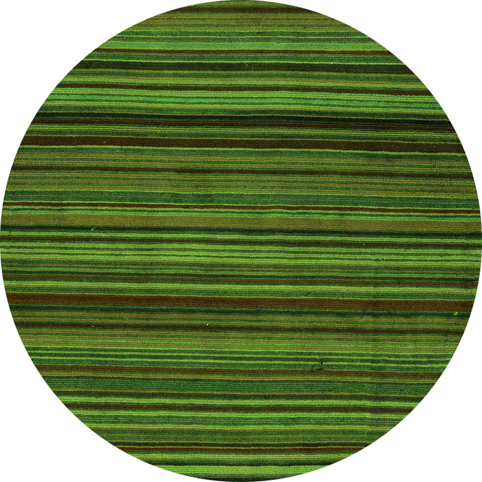 Round Abstract Green Modern Rug, abs5202grn