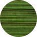 Round Abstract Green Modern Rug, abs5202grn