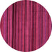 Round Abstract Pink Modern Rug, abs5202pnk