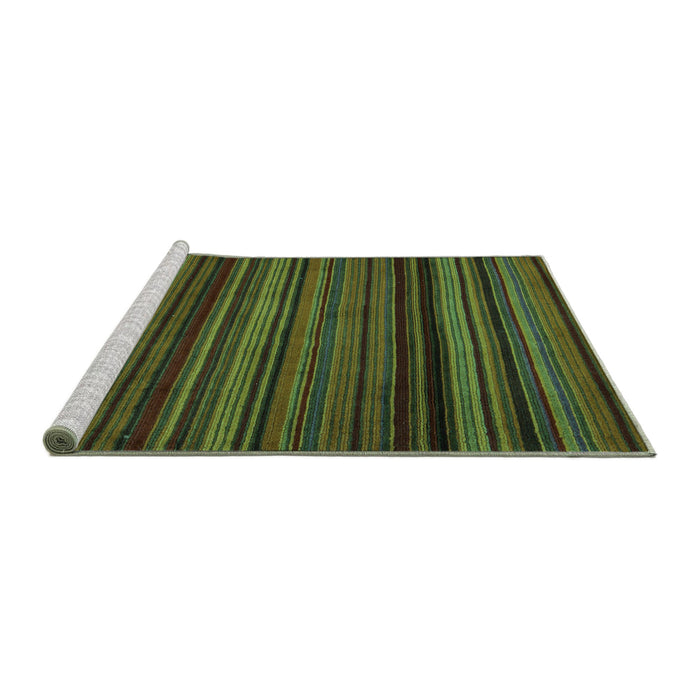 Sideview of Machine Washable Abstract Turquoise Modern Area Rugs, wshabs5202turq