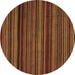 Round Machine Washable Abstract Brown Modern Rug, wshabs5202brn