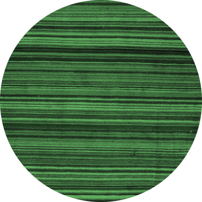 Round Abstract Emerald Green Modern Rug, abs5202emgrn