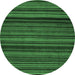 Round Abstract Emerald Green Modern Rug, abs5202emgrn