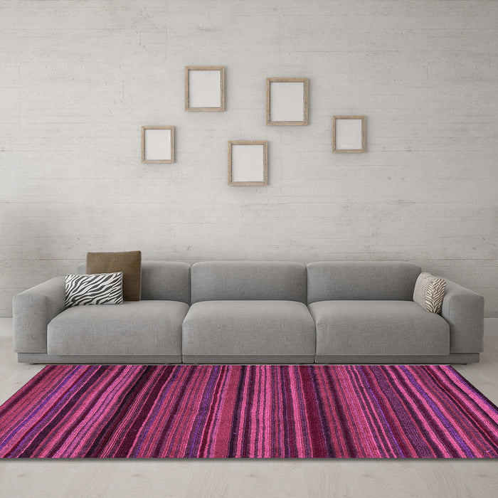Machine Washable Abstract Purple Modern Area Rugs in a Living Room, wshabs5202pur