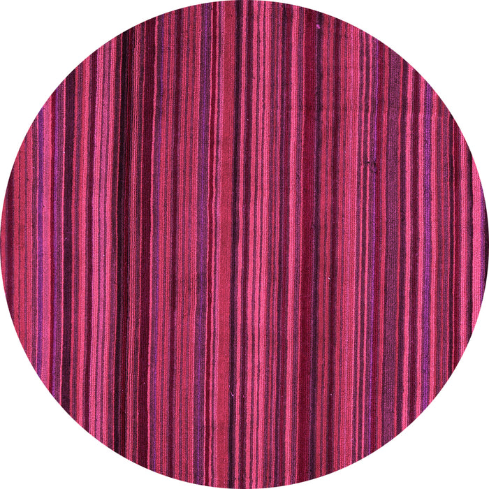 Round Machine Washable Abstract Pink Modern Rug, wshabs5202pnk