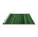 Sideview of Machine Washable Abstract Emerald Green Modern Area Rugs, wshabs5202emgrn