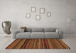 Machine Washable Abstract Brown Modern Rug in a Living Room,, wshabs5202brn