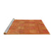 Sideview of Machine Washable Abstract Orange Red Rug, wshabs5203