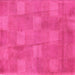Square Machine Washable Checkered Pink Modern Rug, wshabs5203pnk
