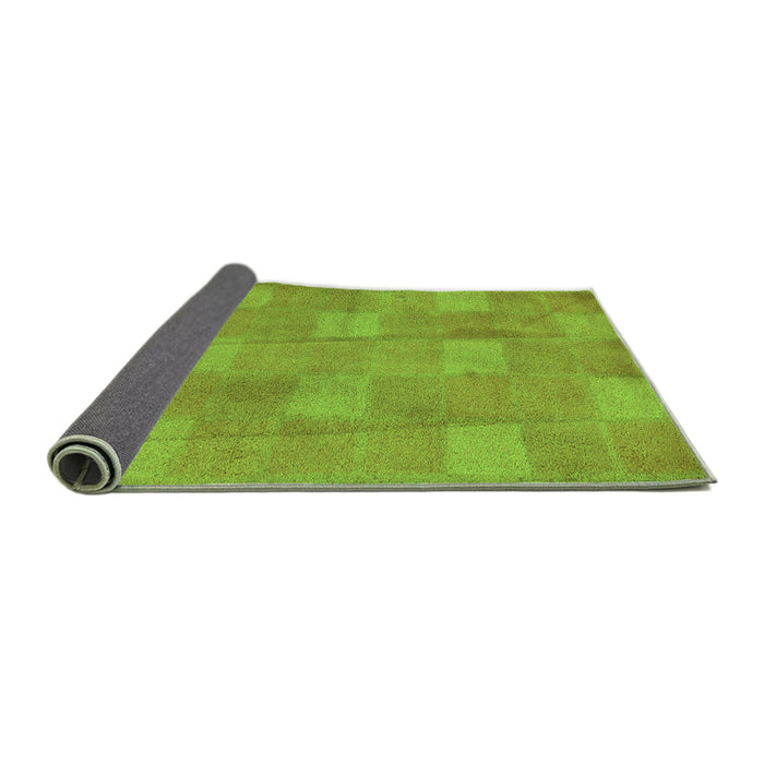 Sideview of Checkered Green Modern Rug, abs5203grn