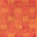 Square Machine Washable Checkered Orange Modern Area Rugs, wshabs5203org