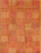 Abstract Orange Red Checkered Rug, abs5203