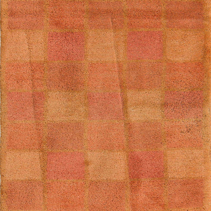 Abstract Orange Red Checkered Rug, abs5203