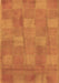 Machine Washable Checkered Brown Modern Rug, wshabs5203brn