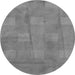 Round Machine Washable Checkered Gray Modern Rug, wshabs5203gry