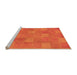 Sideview of Machine Washable Checkered Orange Modern Area Rugs, wshabs5203org