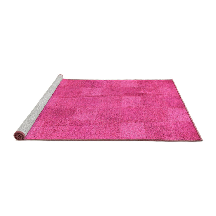 Sideview of Machine Washable Checkered Pink Modern Rug, wshabs5203pnk