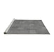 Sideview of Machine Washable Checkered Gray Modern Rug, wshabs5203gry