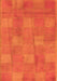 Machine Washable Checkered Orange Modern Area Rugs, wshabs5203org