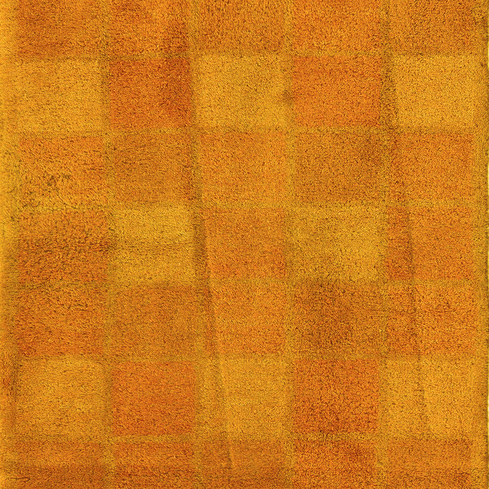 Machine Washable Checkered Yellow Modern Rug, wshabs5203yw