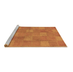 Sideview of Machine Washable Checkered Brown Modern Rug, wshabs5203brn