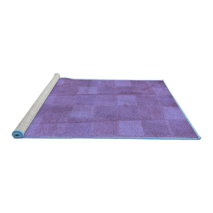 Sideview of Machine Washable Checkered Blue Modern Rug, wshabs5203blu