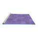 Sideview of Machine Washable Checkered Blue Modern Rug, wshabs5203blu