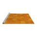 Sideview of Machine Washable Checkered Yellow Modern Rug, wshabs5203yw