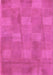 Machine Washable Checkered Purple Modern Area Rugs, wshabs5203pur