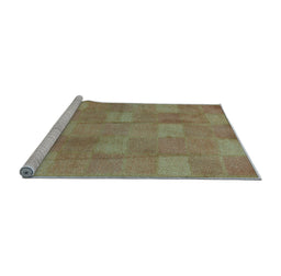 Sideview of Machine Washable Checkered Light Blue Modern Rug, wshabs5203lblu