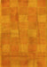 Checkered Yellow Modern Rug, abs5203yw