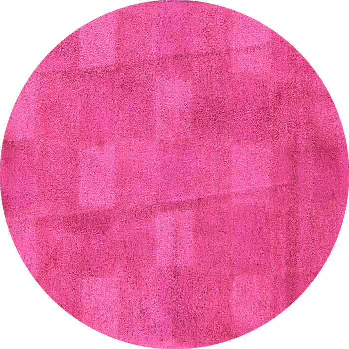 Round Checkered Pink Modern Rug, abs5203pnk
