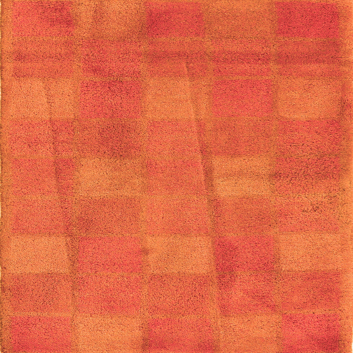 Square Checkered Orange Modern Rug, abs5203org