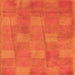 Square Checkered Orange Modern Rug, abs5203org