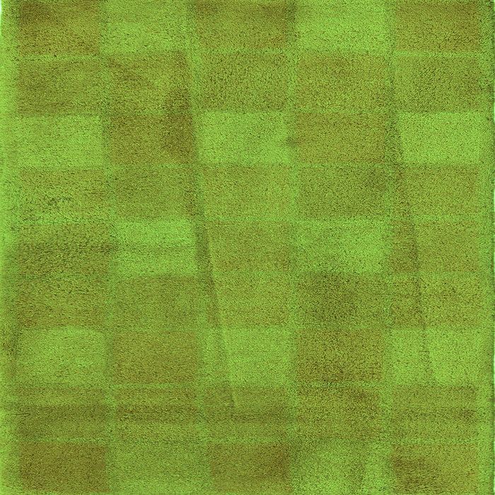 Square Machine Washable Checkered Green Modern Area Rugs, wshabs5203grn