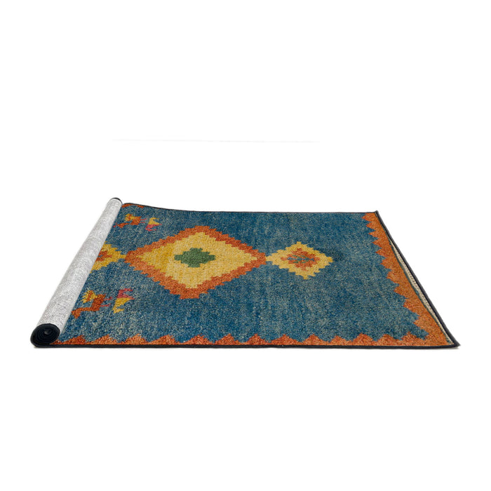 Sideview of Machine Washable Abstract Coffee Brown Rug, wshabs5204