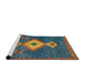 Sideview of Machine Washable Abstract Coffee Brown Rug, wshabs5204