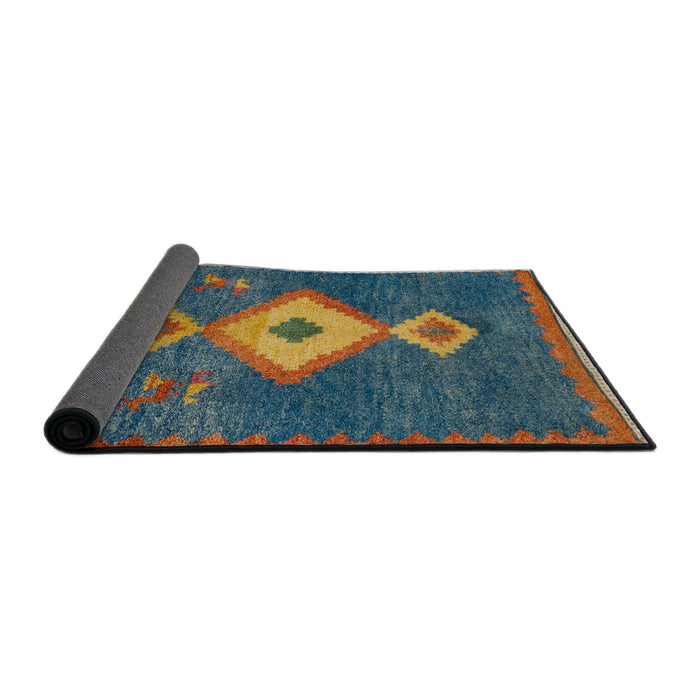 Sideview of Abstract Coffee Brown Southwestern Rug, abs5204