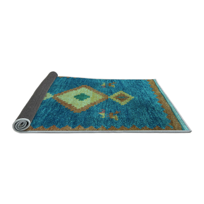 Sideview of Southwestern Light Blue Country Rug, abs5204lblu