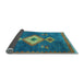 Sideview of Southwestern Light Blue Country Rug, abs5204lblu