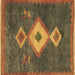 Square Southwestern Brown Country Rug, abs5204brn