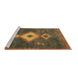 Sideview of Machine Washable Southwestern Brown Country Rug, wshabs5204brn