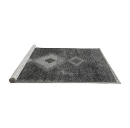 Sideview of Machine Washable Southwestern Gray Country Rug, wshabs5204gry
