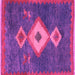 Square Machine Washable Southwestern Pink Country Rug, wshabs5204pnk