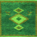 Square Southwestern Green Country Rug, abs5204grn