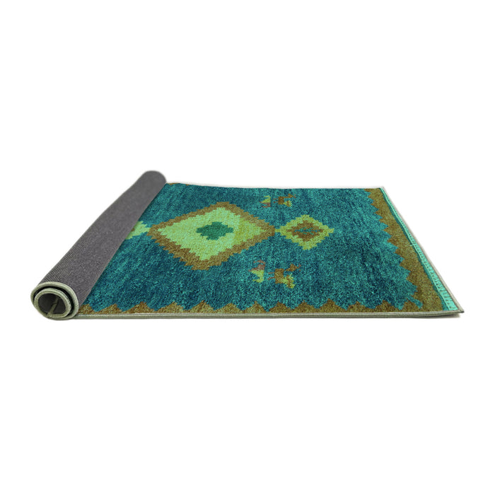 Sideview of Southwestern Turquoise Country Rug, abs5204turq