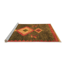 Sideview of Machine Washable Southwestern Orange Country Area Rugs, wshabs5204org